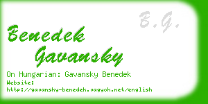 benedek gavansky business card